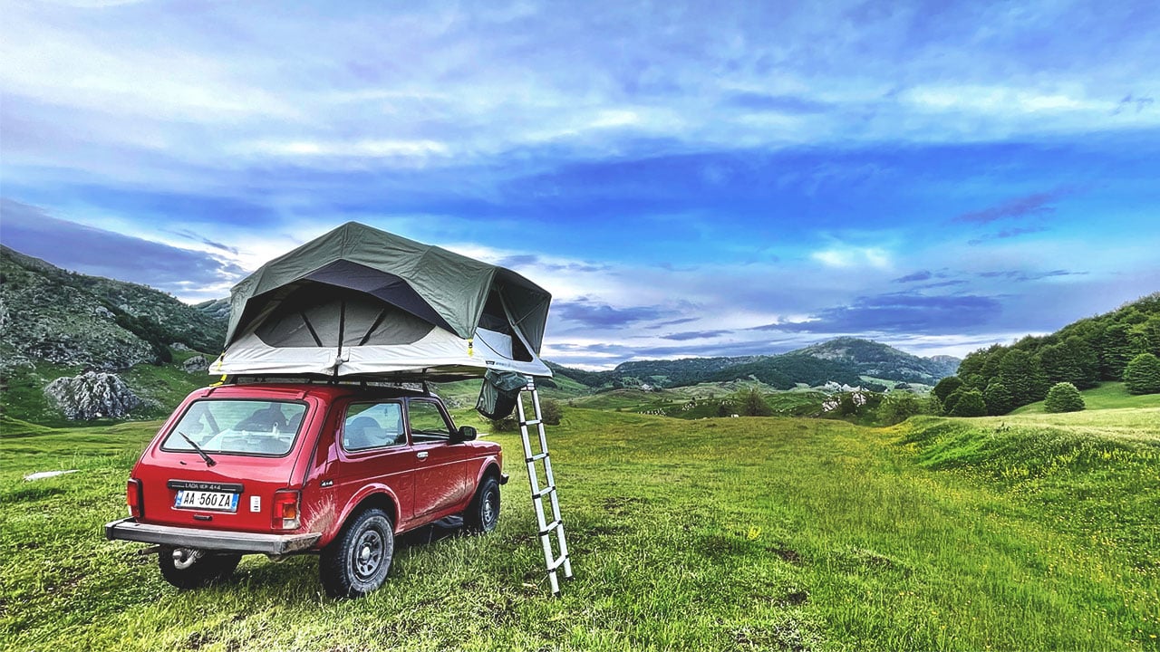 Lada with Rooftop tent